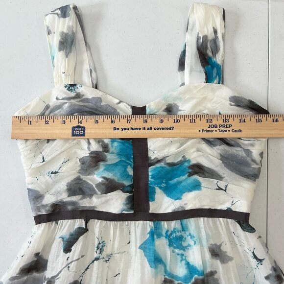 Cremieux Women's Floral Sleeveless Dress Blue White Gray Size 4 - Picture 5 of 9